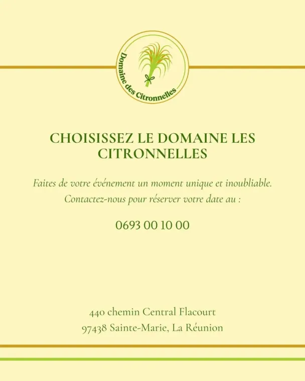 Location de domaine pour évènement à Sainte-Marie, Sainte-Marie, Domaine des Citronnelles