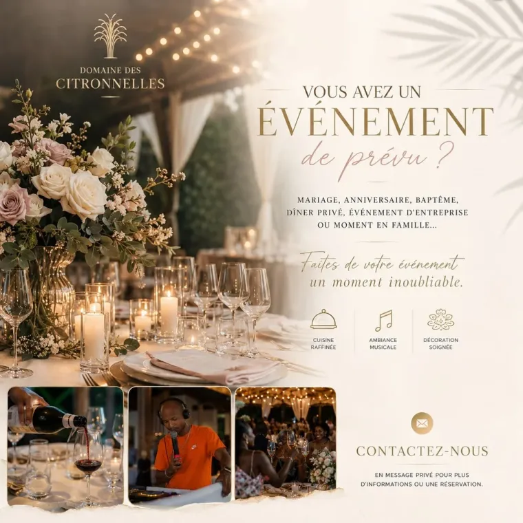 Privatisation pour mariage à Sainte-Marie, Sainte-Marie, Domaine des Citronnelles